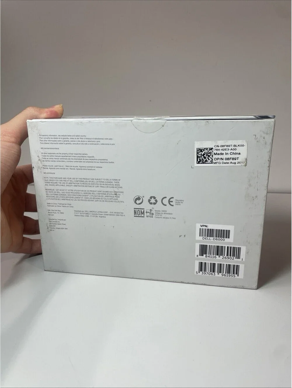 NEW SEALED Dell D6000 Universal Dock UHD 5K USB-C USB 3.0 H3C24